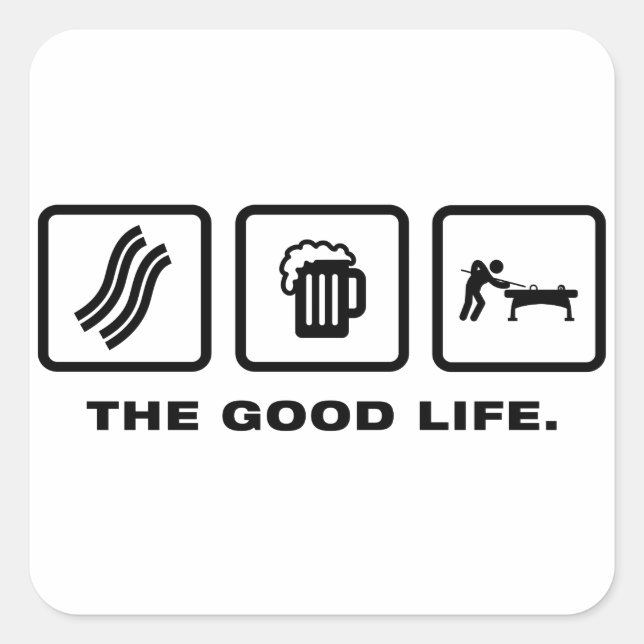 Pegatina Cuadrada Billiard / Pool (Anverso)