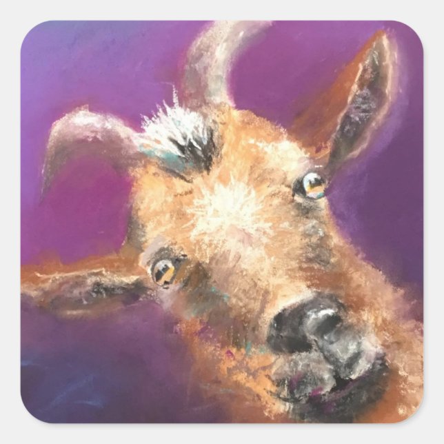 Pegatina Cuadrada Billy Goat Eyes (Anverso)