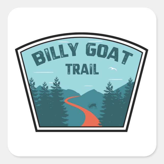 Pegatina Cuadrada Billy Goat Trail Maryland (Anverso)