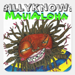 Pegatina Cuadrada BillyKnows Maui Aloha