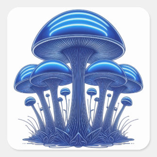 Pegatina Cuadrada Bio Future Fungus