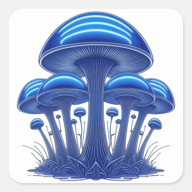 Pegatina Cuadrada Bio Future Fungus (Anverso)