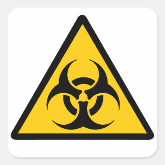 Pegatina Cuadrada Biohazard - bichrome yellow/black