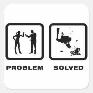 Pegatina Cuadrada Biólogo marino