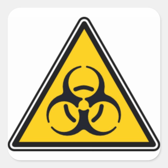 Pegatina Cuadrada Biopeligro 02 (Anverso)