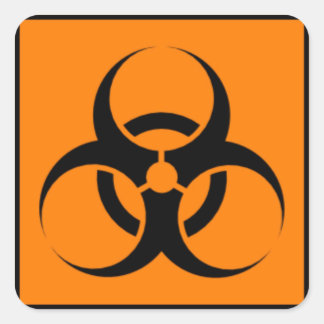 Pegatina Cuadrada Biopeligro 05