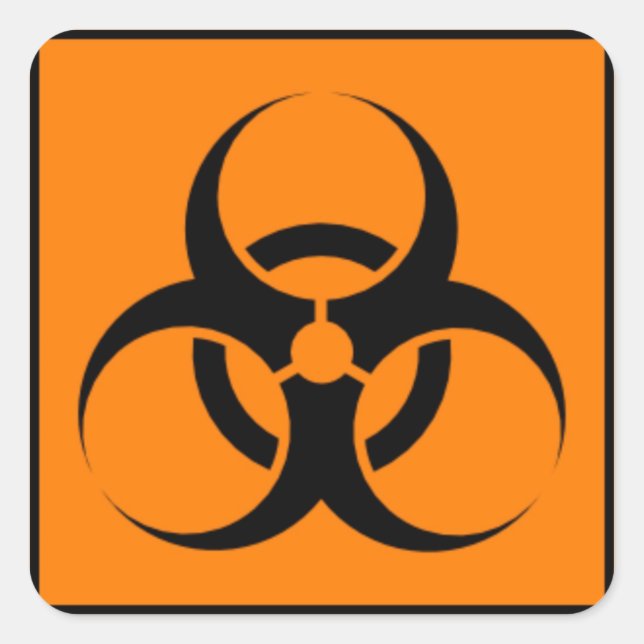 Pegatina Cuadrada Biopeligro 05 (Anverso)