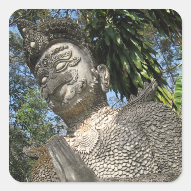 Pegatina Cuadrada Birdman Wai... Nong Khai, Isaan, Tailandia (Anverso)