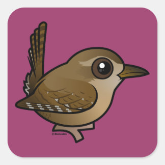 Pegatina Cuadrada Birdorable Eurasian Wren