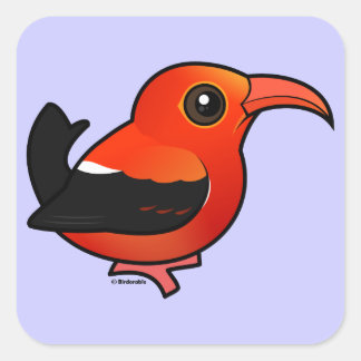 Pegatina Cuadrada Birdorable 'I'iwi