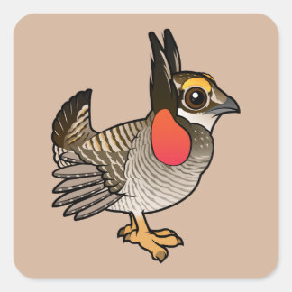 Pegatina Cuadrada Birdorable Lesser Prairie-Chicken