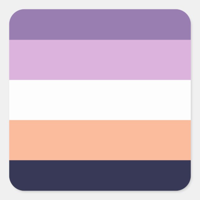 Pegatina Cuadrada Biromantic Pride Flag (Anverso)