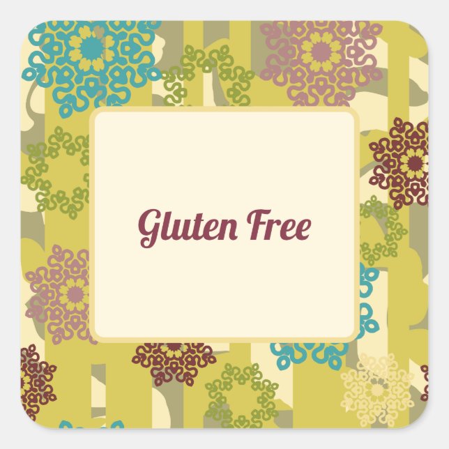 Pegatina Cuadrada Birthday Party Gluten Free Dietary Advice  (Anverso)