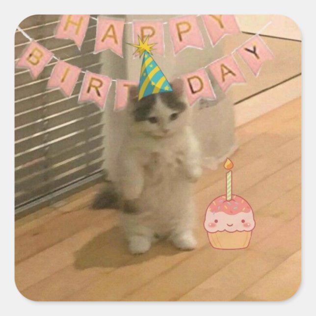 Pegatina Cuadrada Birthday stickers (Anverso)