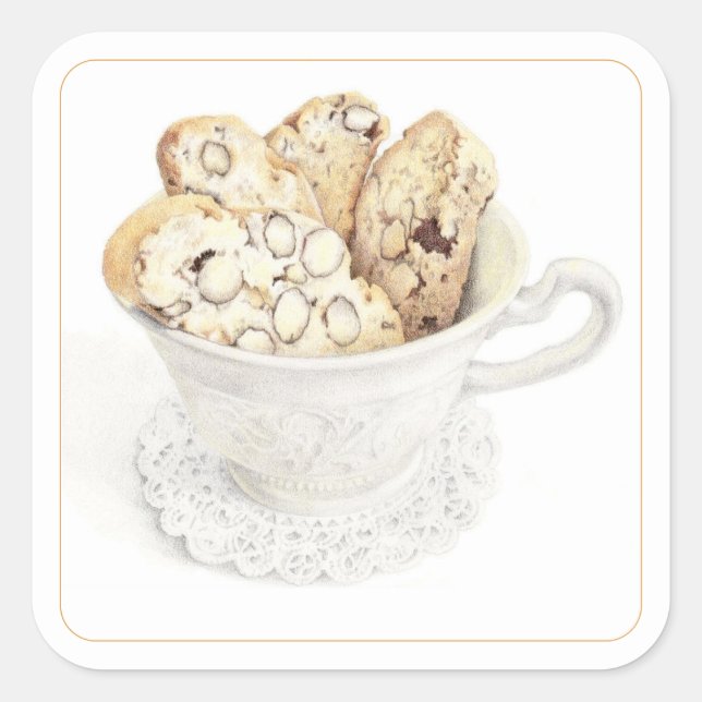 Pegatina Cuadrada BISCOTTI Pegatinas cuadrados de 3" (Anverso)