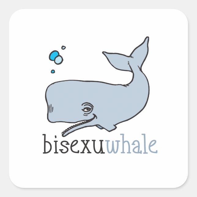 PEGATINA CUADRADA BISEXUWHALE (Anverso)