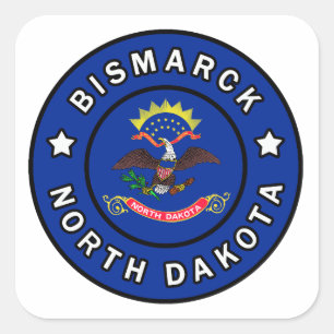 Pegatina Cuadrada Bismarck Dakota del Norte