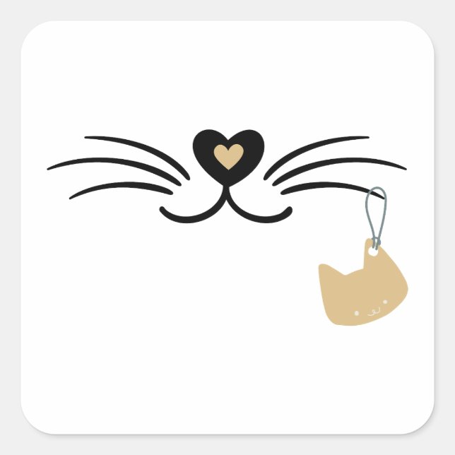 Pegatina Cuadrada Bistes de gato (Anverso)