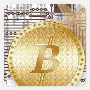 Pegatina Cuadrada Bitcoin 18