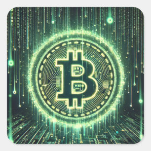 Pegatina Cuadrada ¿Bitcoin convirtiéndose en la verdadera matriz?