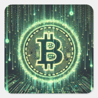 Pegatina Cuadrada ¿Bitcoin convirtiéndose en la verdadera matriz?