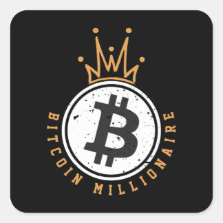 Pegatina Cuadrada Bitcoin Millionaire