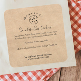 Pegatina Cuadrada Bitten Chocolate Chip Cookie Kraft Bakery Product