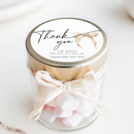 Pegatina Cuadrada Bizcocho neutro mínimo Gracias Ducha Bridal