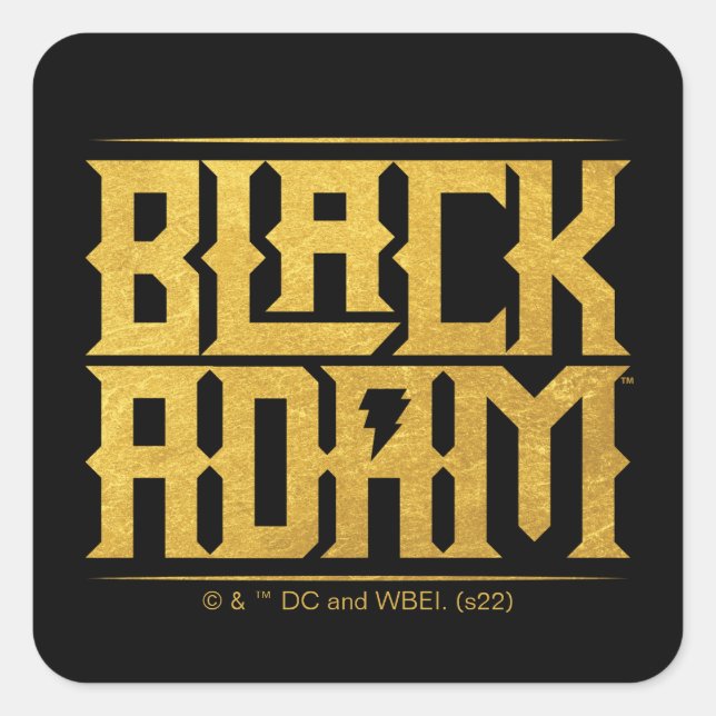 Pegatina Cuadrada Black Adam Stacked Name Graphic (Anverso)