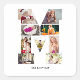 Pegatina Cuadrada Black and White Letter M Photo Collage