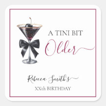 Black Bow Cherry Drink 'A tini bit Older' Birthday