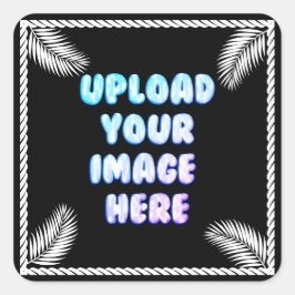 Pegatina Cuadrada Black Classic Round Sticker with a Business Logo