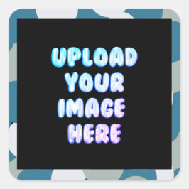 Pegatina Cuadrada Black Classic Round Sticker with a Business Logo