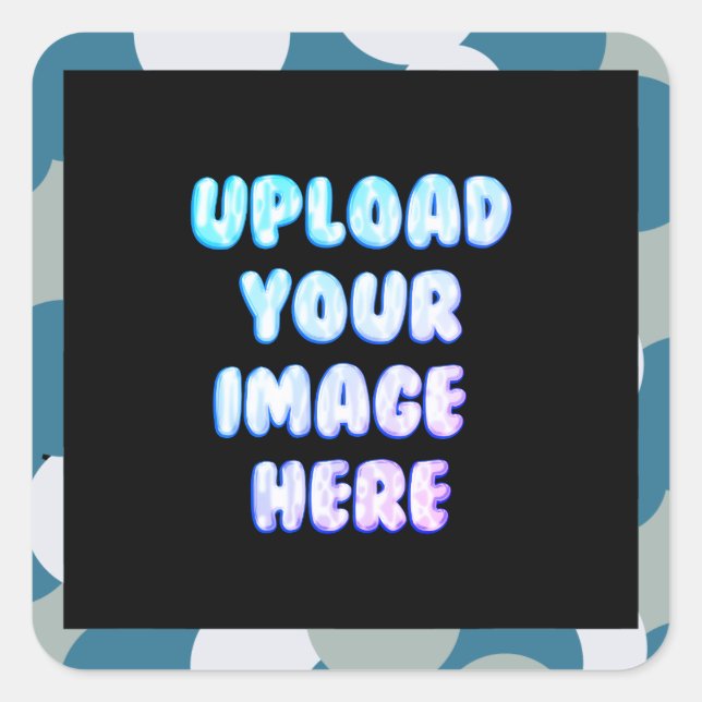 Pegatina Cuadrada Black Classic Round Sticker with a Business Logo (Anverso)