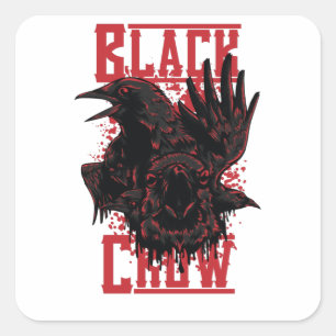 Pegatina Cuadrada Black Crow