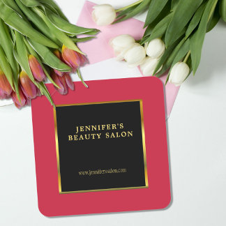 Pegatina Cuadrada Black gold cardinal red promotional professional