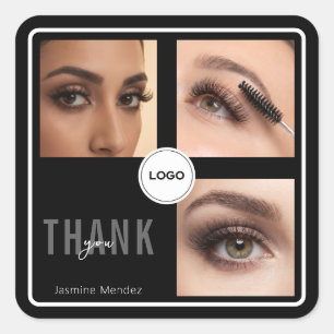 Pegatina Cuadrada Black Lash Artist Studio Foto Collage Gracias