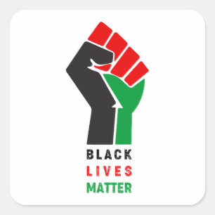 Pegatina Cuadrada Black Lives Matter levantó primer símbolo Africa