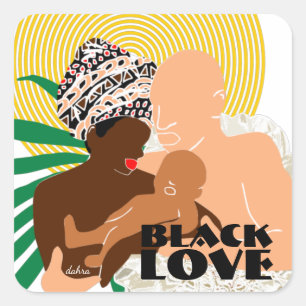 Pegatina Cuadrada Black Love Brown Love Black Family