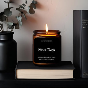 Pegatina Cuadrada Black Magic Gothle Candle Label Halloween