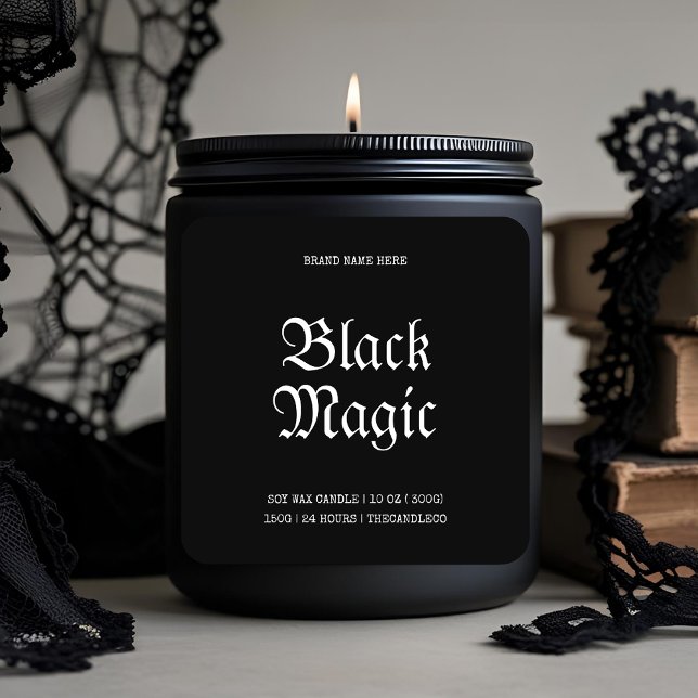 Pegatina Cuadrada Black Magic Halloween Candle Label - Gótico (Subido por el creador)