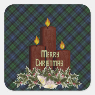 Pegatina Cuadrada Black Watch Tartán