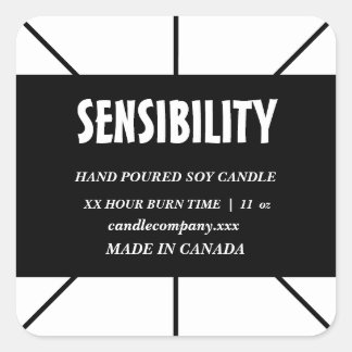 Pegatina Cuadrada Black White Candle Product  Square Sticker