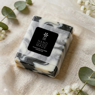 Pegatina Cuadrada Black White Logo Minimal Business Support TMF26