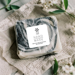 Pegatina Cuadrada Black White Logo Minimalist Business Support TMF26