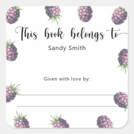 Pegatina Cuadrada Blackberry - Este libro pertenece a