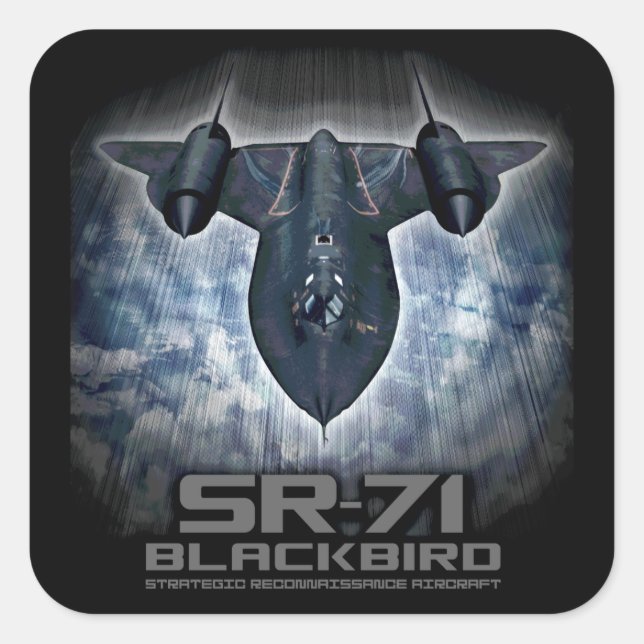 Pegatina Cuadrada Blackbird SR-71 (Anverso)