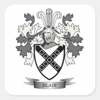 Pegatina Cuadrada Blair Family Crest Coat of Arms
