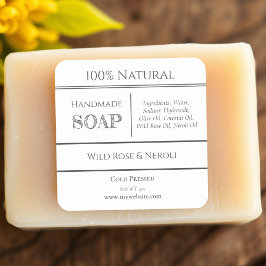 Pegatina Cuadrada Blanca | Etiquetas de productos con ingredientes p