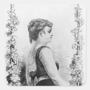 Pegatina Cuadrada Blanche d'Antigny